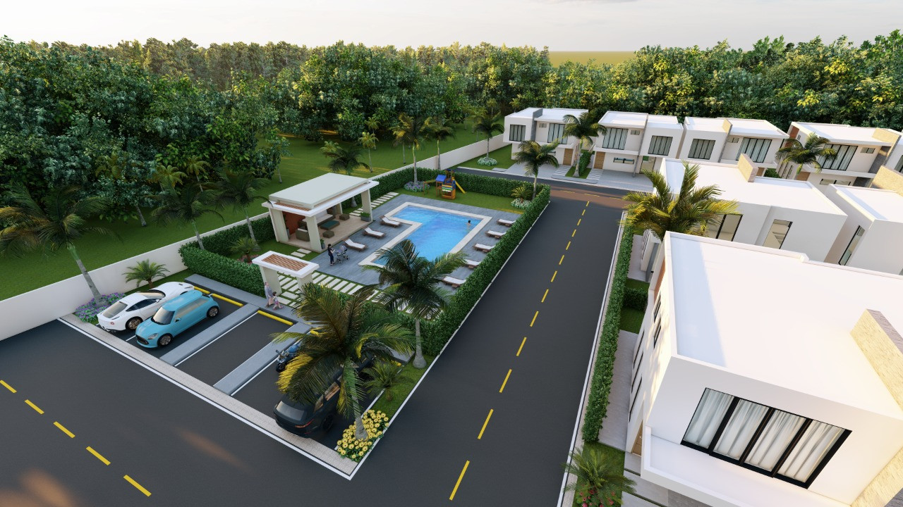 casas - Casas Estilo Duplex en Residencial Privada c/Piscina y Playground en Bavaro 