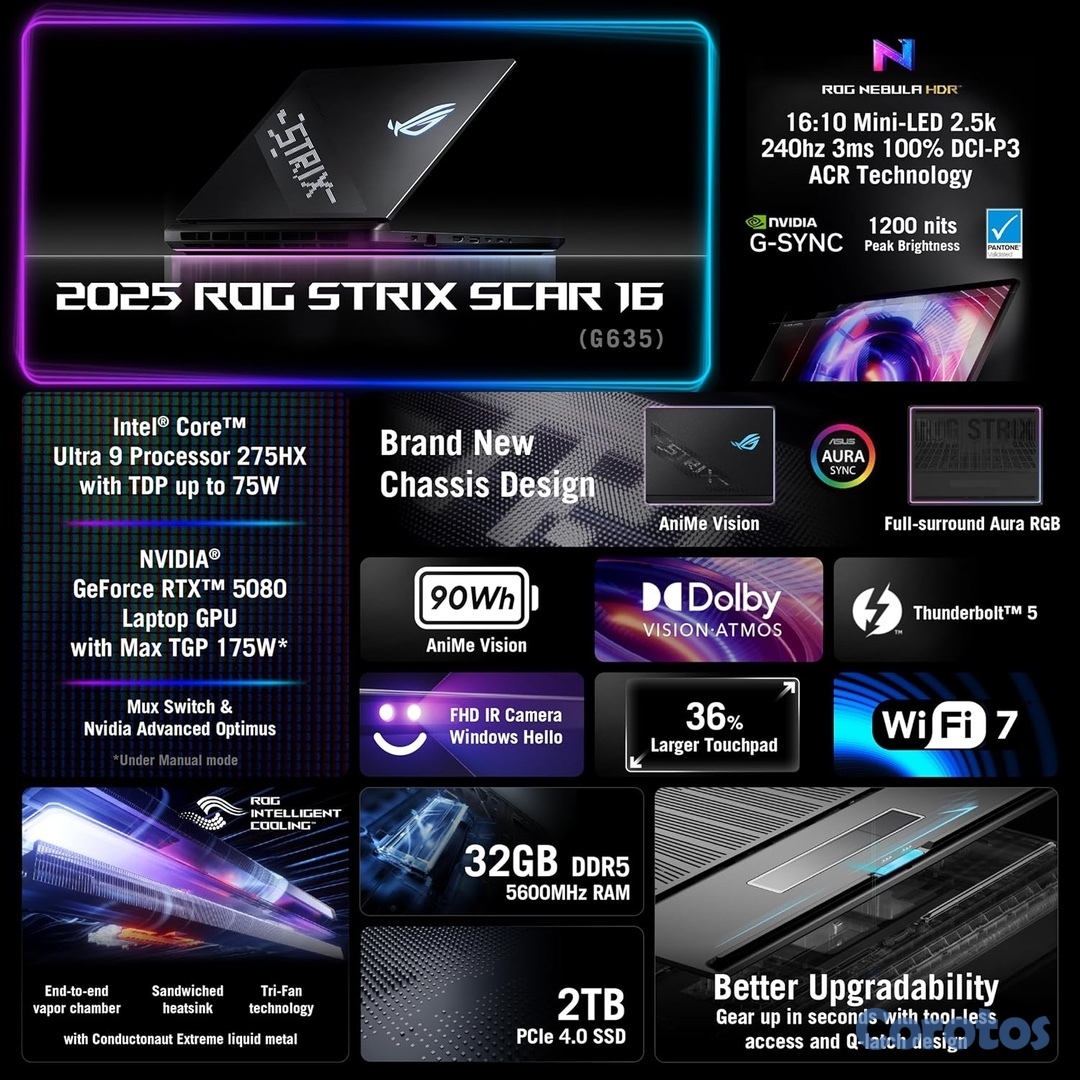computadoras y laptops - ROG STRIX SCAR 16 32GB RAM 2TB RTX 5080 Ultra 9  11