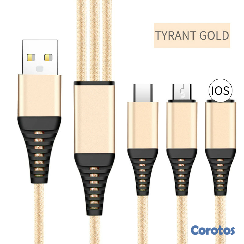 accesorios para electronica - Cable USB Para cargar celulares Iphone y Android - 3 en 1 6