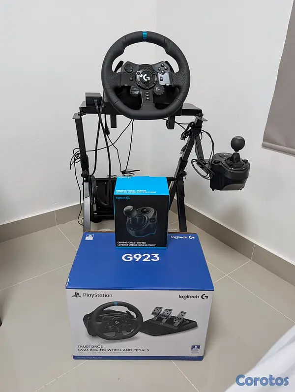 consolas y videojuegos - Logitech G923 + Shifter y stand plegable  9