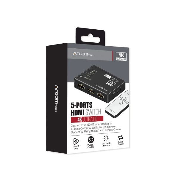 accesorios para electronica - SWITCH DE 5 PUERTOS HDMI ARGOM ARG-AV-5125 4