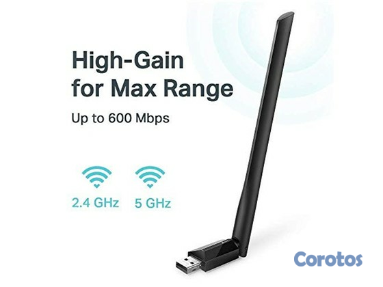 computadoras y laptops - ADAPTADOR DE RED USB WIFI TP-LINK AC600 ARCHER T2U PLUS, 2.4GHZ/200MBPS, 5.0GHZ