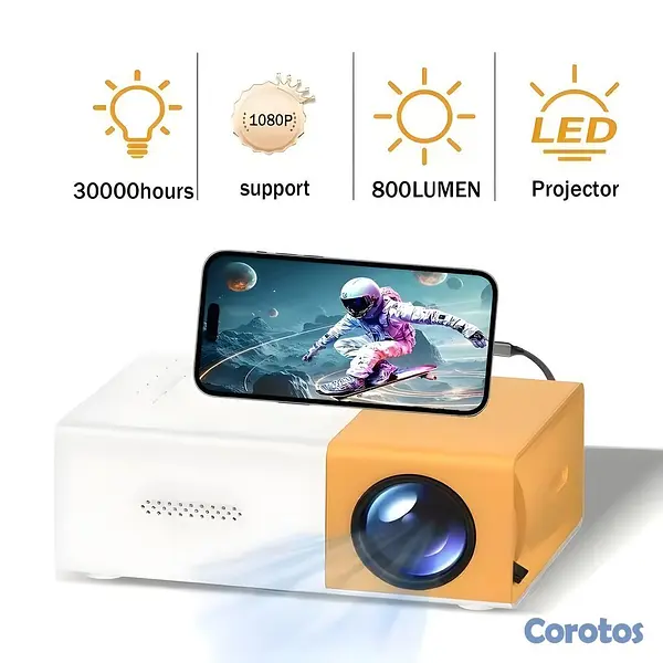 otros electronicos - ✅ Mini Proyector LED Portátil USB HDMI y AV – Idea 1