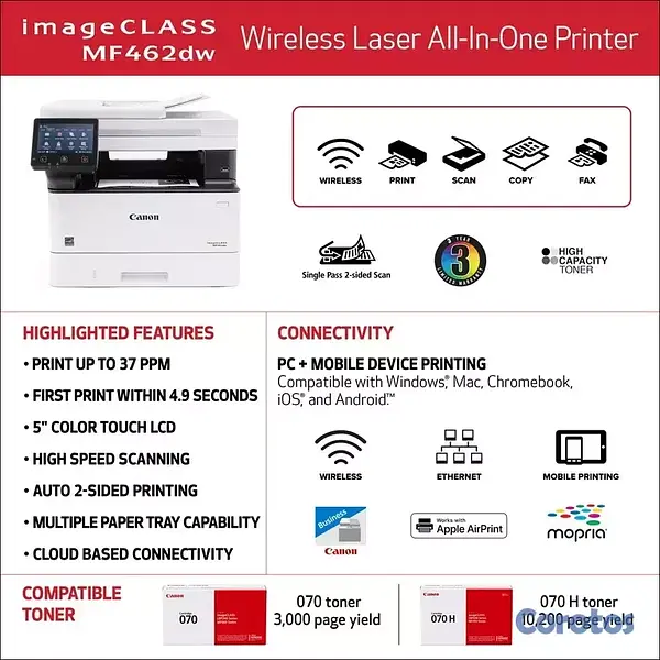 impresoras y scanners - MULTIFUNCIONAL LASER BLANCO Y NEGRO impresora , co 2