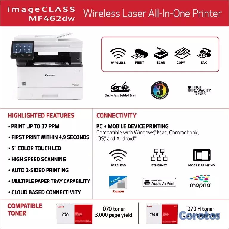 impresoras y scanners - MULTIFUNCIONAL LASER BLANCO Y NEGRO impresora , co 2