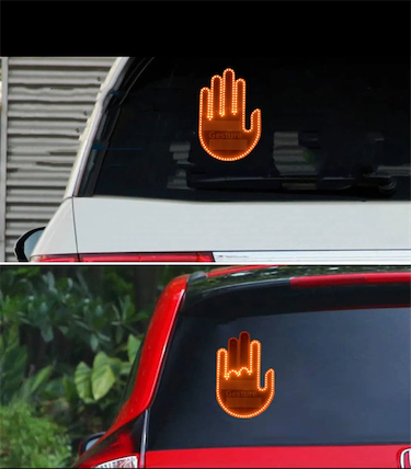accesorios para vehiculos - Luz en forma de mano para el cristal de atrás del vehículo  5