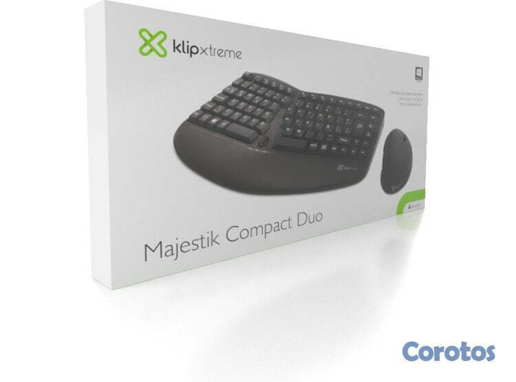 computadoras y laptops - TECLADO MOUSE KLIPX, INALAMBRICO, ERGONOMICO, MULTIMEDIA, BLACK, ESPAÑOL 2