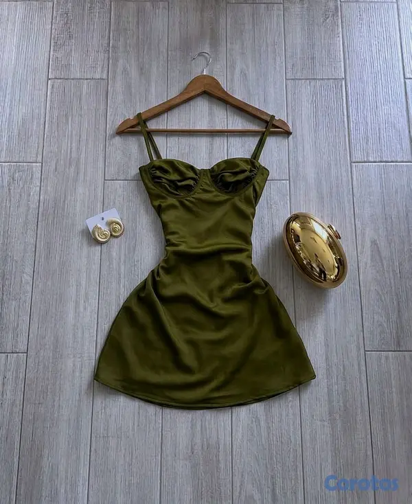 ropa para mujer - Vestido corto oliva  2