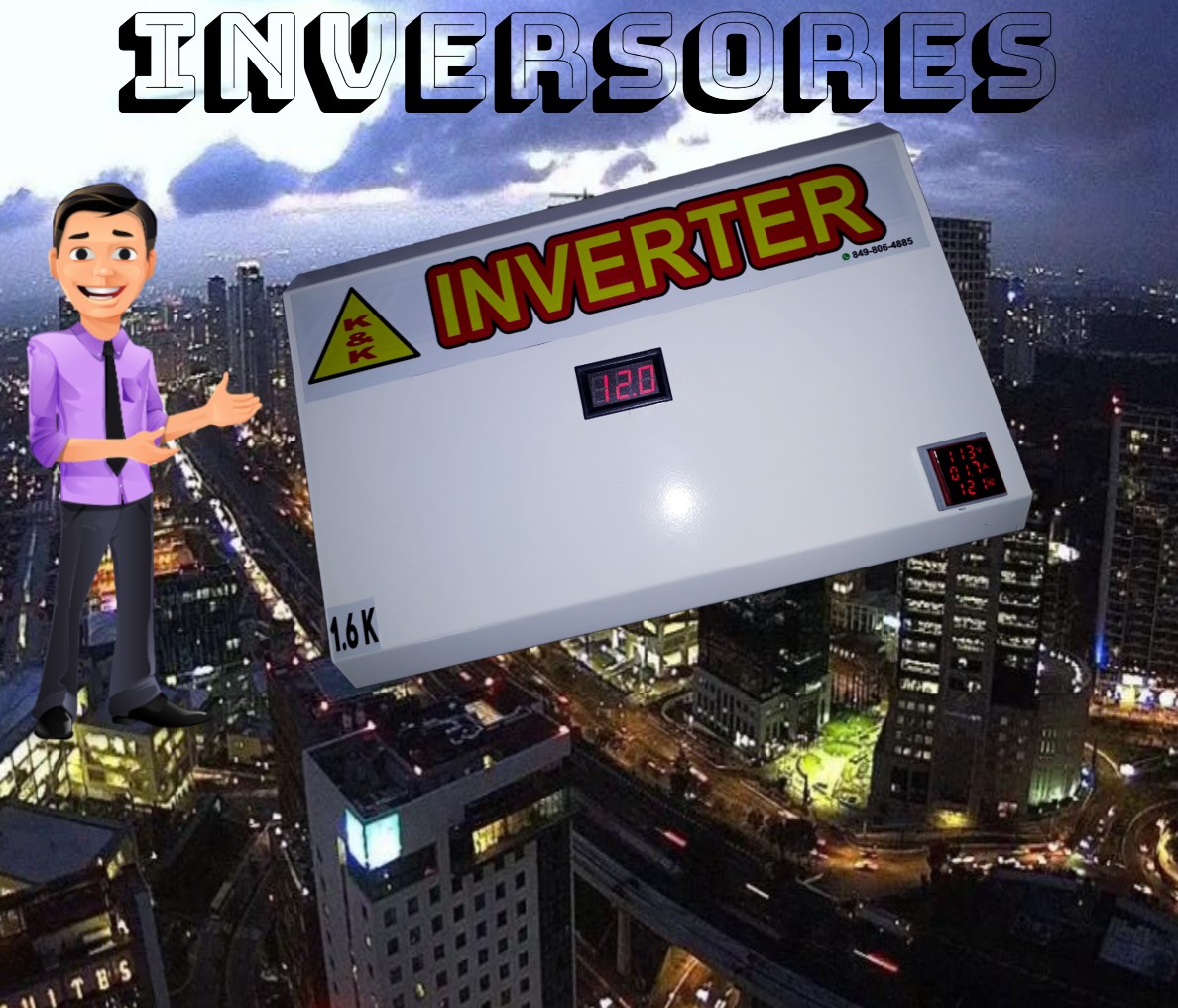 Inversores de 1.6kilos 12vdc ups series ( inverter de bajo consumo)
