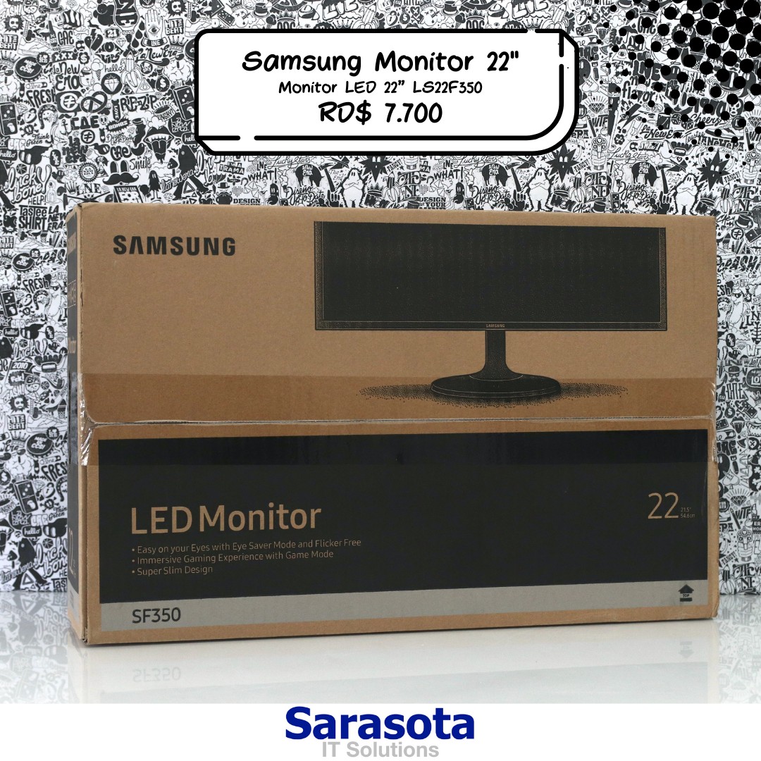 computadoras y laptops - Monitor Samsung 22" plano led modelo SF350