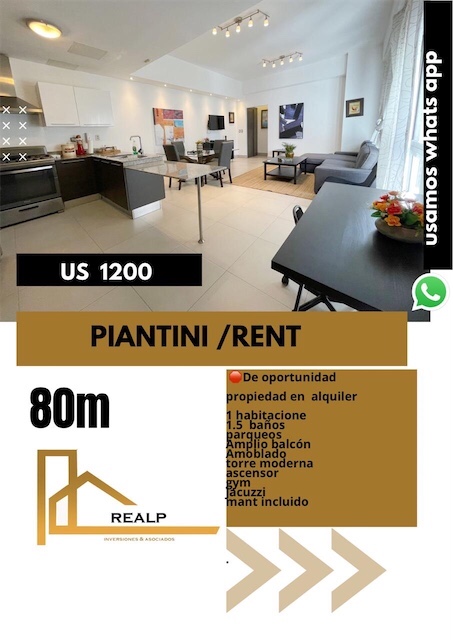 apartamentos - Piantini amoblado 3 hab  0