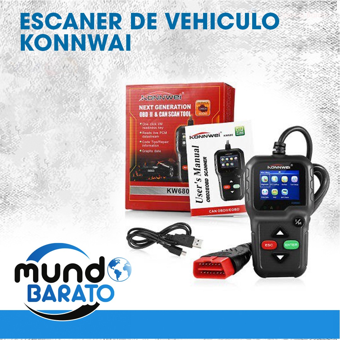 accesorios para electronica - Escaner Scaner Carro Konnwei Kw680 Obd2 Vehiculo Lector De Código Obdii