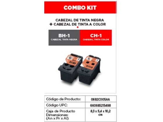 impresoras y scanners - KIT CABEZAL CANON DE TINTA NEGRA (BH-1) + CABEZAL DE TINTA A COLOR (CH-1) 