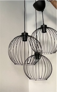 decoración y accesorios - 3 lámparas colgantes 12” negro 