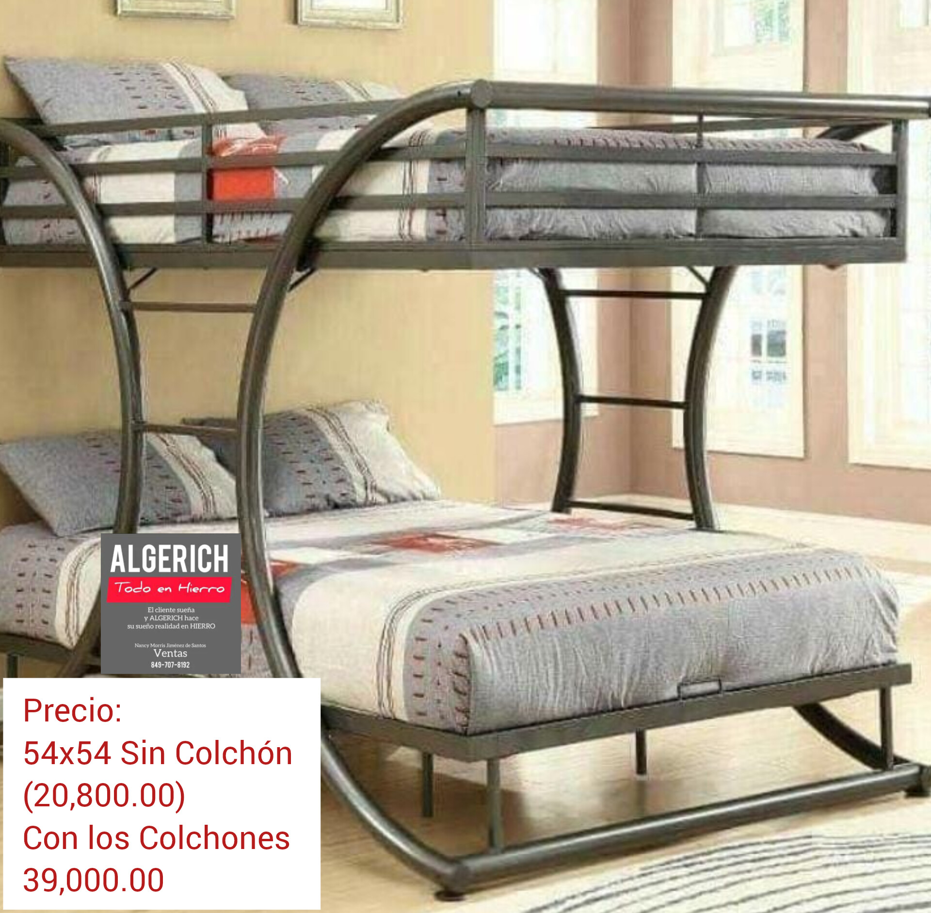 muebles y colchones - CAMAROTES, CAMAS, MUEBLES EN HIERRO GALVANIZADO. LA EXCELENCIA NOS DEFINE.  2