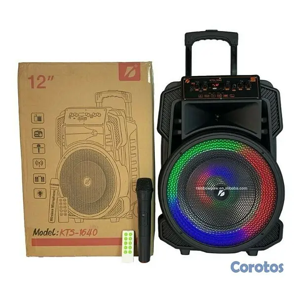 otros electronicos - Bocina de 12 pulgada KTS-1640 RGB, incluye micrófono inalambrico 2