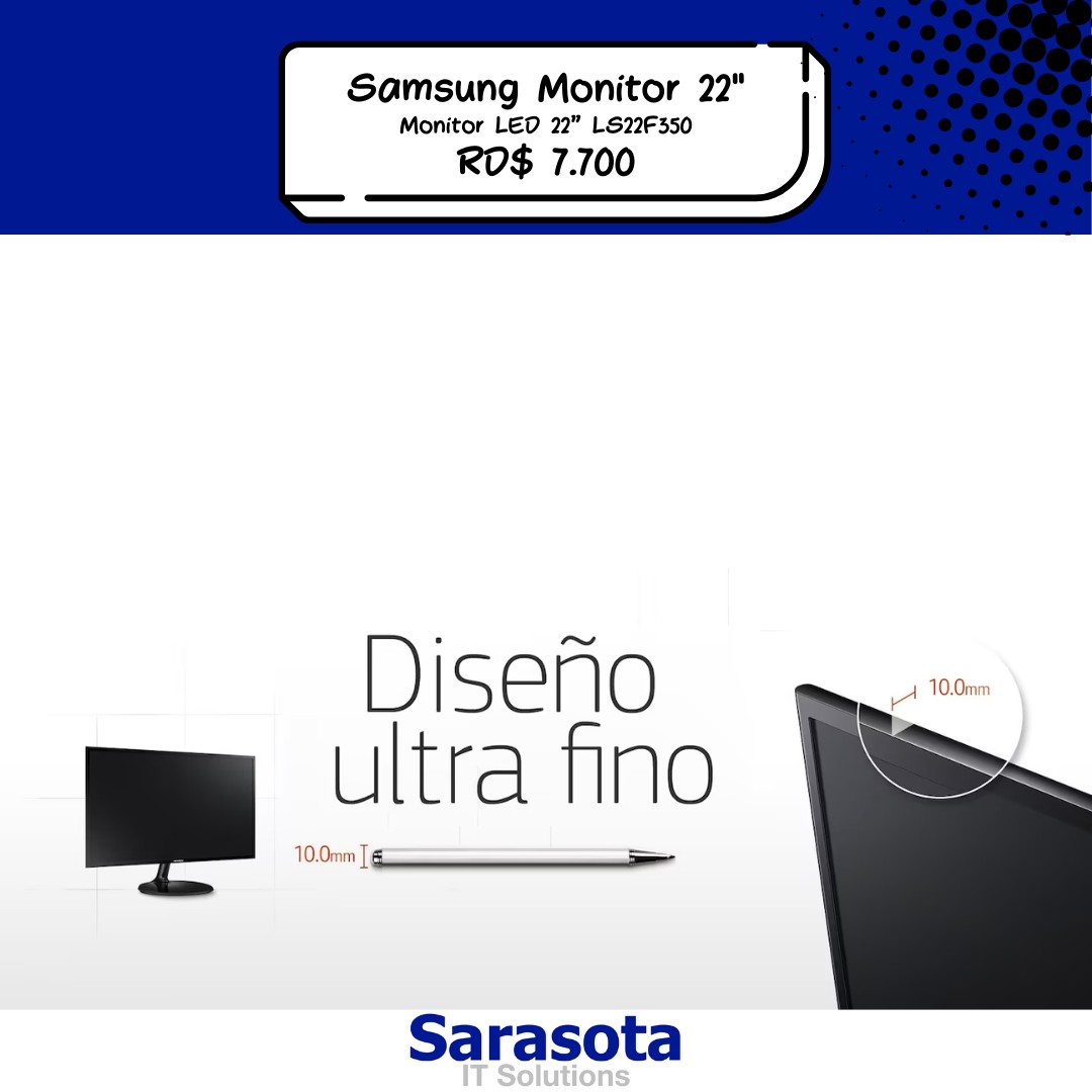 computadoras y laptops - Monitor Samsung 22" plano led modelo SF350 1