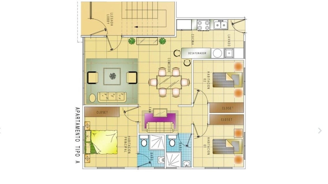 apartamentos - Apartamento en venta #24-1444 de 3 dormitorios, garaje, piscina, balcón. 3