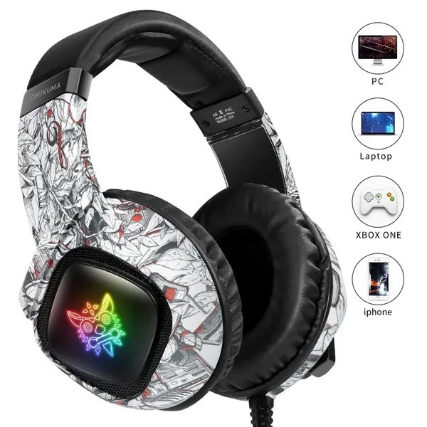 accesorios para electronica - Auriculares Audifonos ONIKUMA K19 para Xbox One PS5 gamer RGB 4
