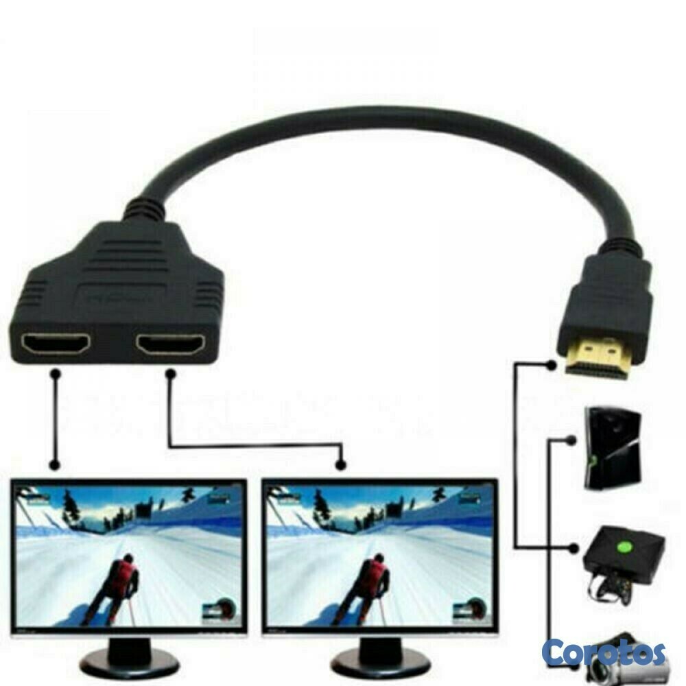 accesorios para electronica - Spliter HDMI 2 en 1, proyecta la misma imagen en 2 pantallas 2