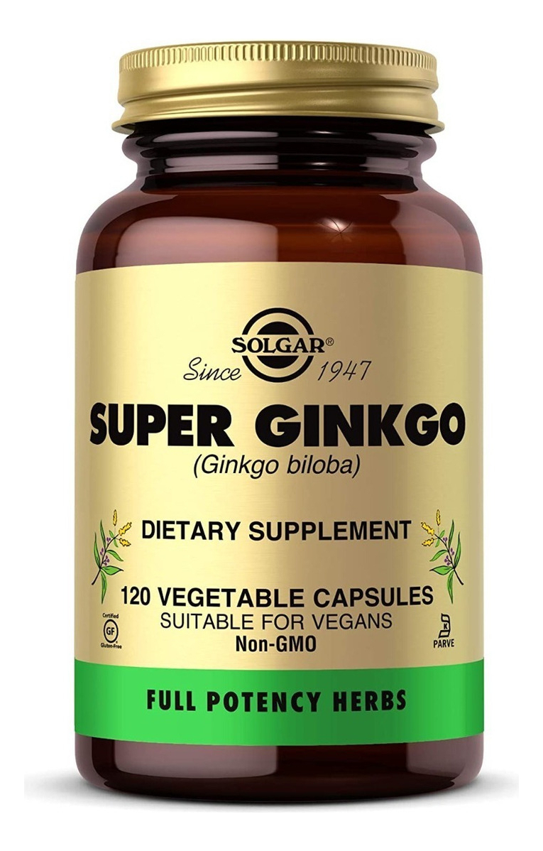 Salud y Equipamiento Médico - Super Ginkgo Biloba Solgar Cerebral Sistema Nervioso 120 Cap 1