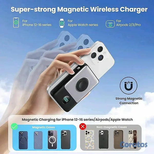 accesorios para electronica - ⚡ Cargador portátil magnético 6 en 1, 10800mAh, carga rápida 25W 🔋 4