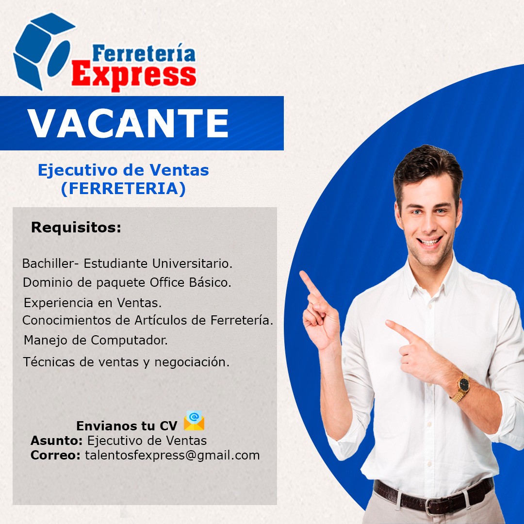empleos disponibles - Ejecutivo/a de Ventas (Ferreteria) 