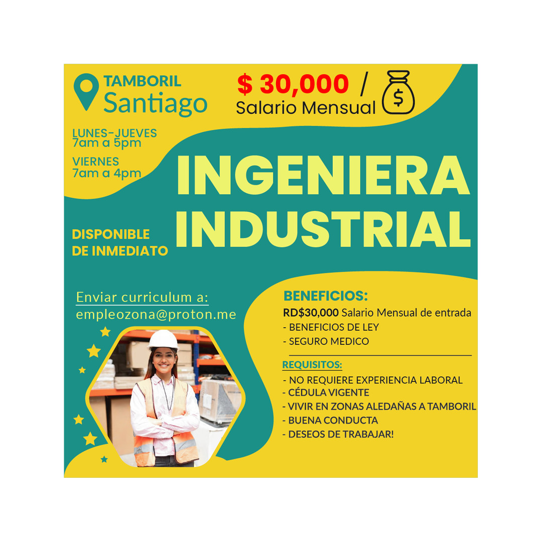 empleos disponibles - SANTIAGO - Ingeniera Industrial