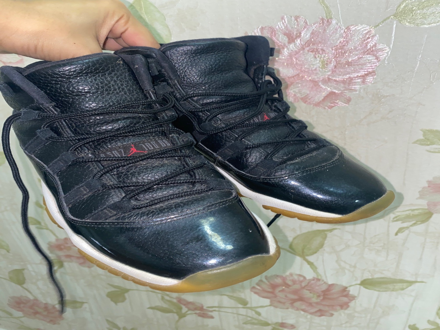 zapatos unisex - Jordan 11 retro negro en piel 5.5Y