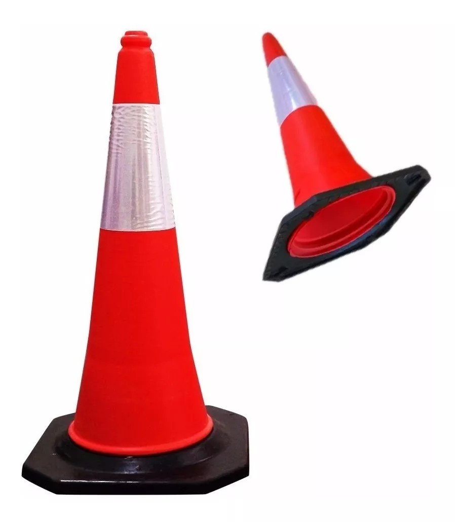herramientas, jardines y exterior - Cono De Seguridad Piloto Reflectivo Base De Goma 75cm Vial 3