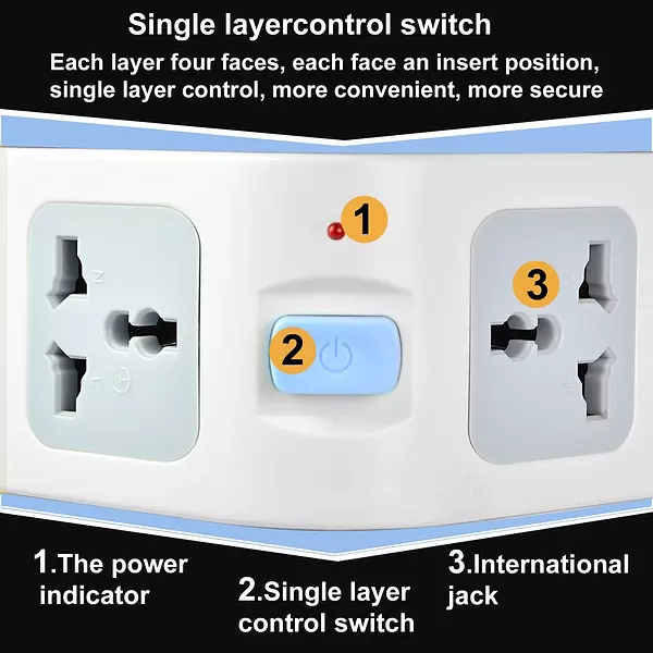 accesorios para electronica - Regleta Vertical Multitomas Multienchufe Enchufe Extension 4