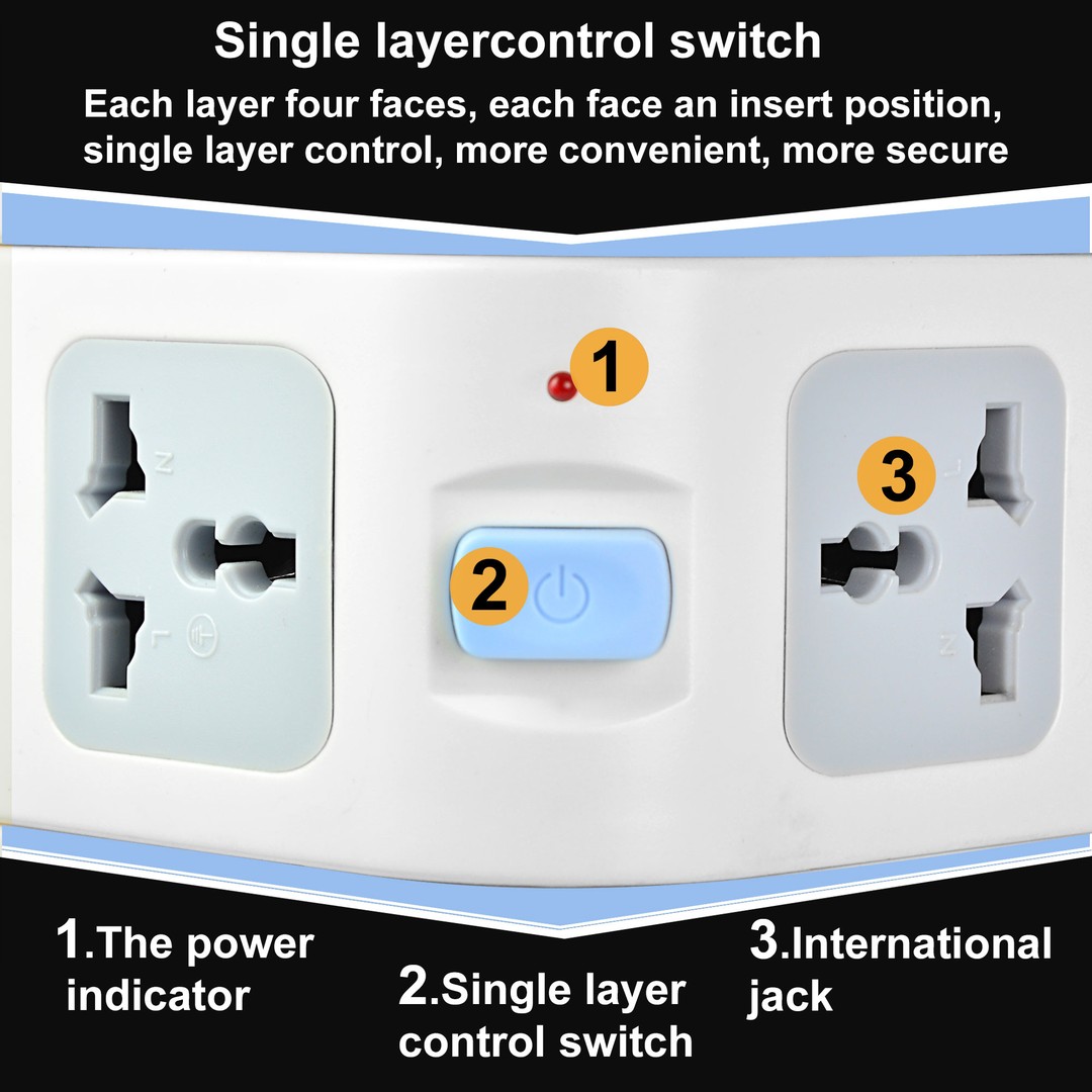 accesorios para electronica - Regleta Vertical Multitomas Multienchufe Enchufe Extension 3