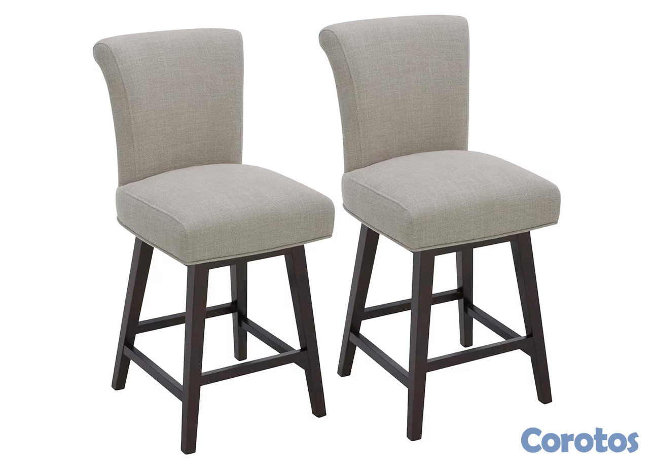 decoración y accesorios - CHITA Juego de 2 taburetes de bar giratorios  2