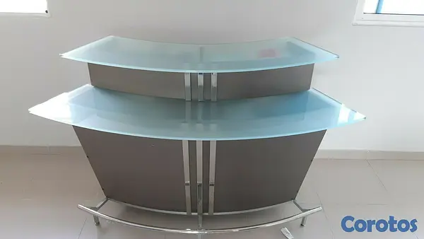 muebles y colchones - Bar de madera y cristal, barra, bar para taburete, oferta de oportunidad 2