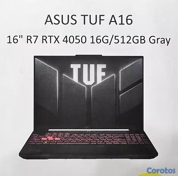 computadoras y laptops - LAPTOP GAMING ASUS A16 512GB SSD + 16GB RAM RTX4050 RYZEN 7 16” NUEVA SELLADA 2