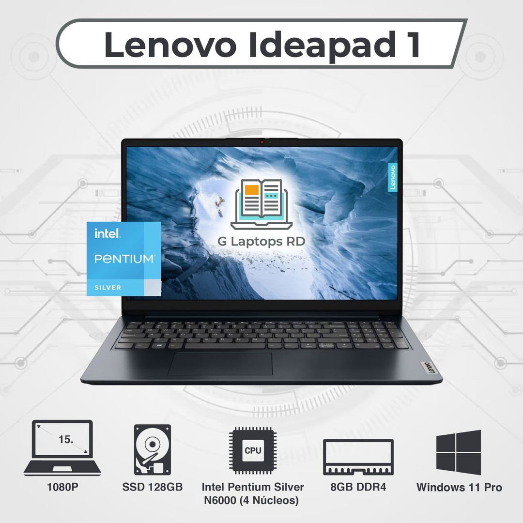 computadoras y laptops - Lenovo IdeaPad 1 Laptop 15.6" Intel Silver N6000 (4 nucleos) | 8GB DDR4 | 128GB