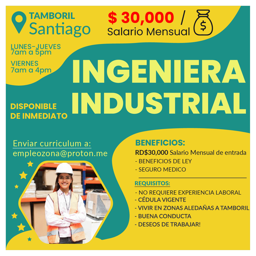 empleos disponibles - SANTIAGO - Ingeniera Industrial 1