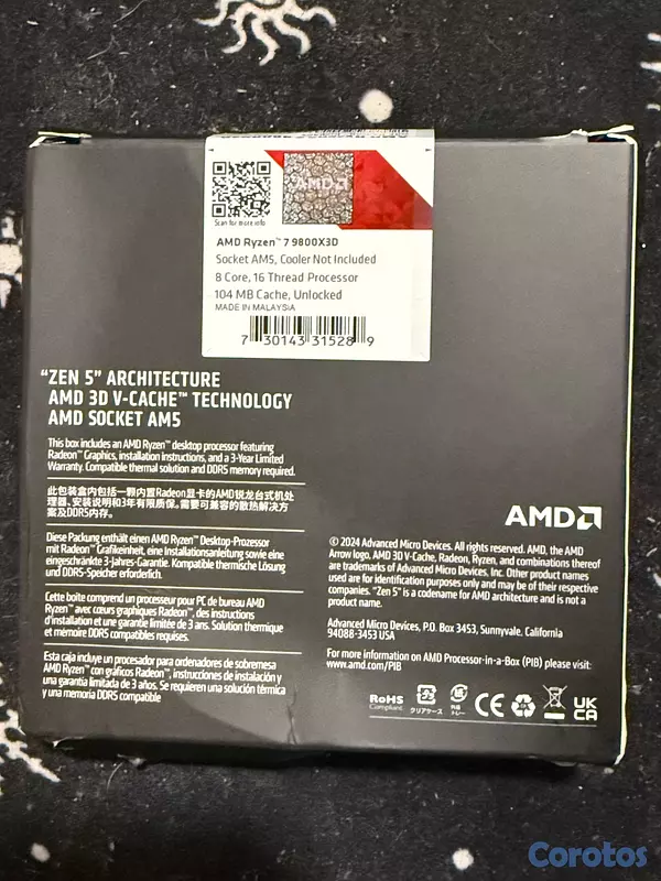 computadoras y laptops - AMD RYZEN 7 9800 X3D 3