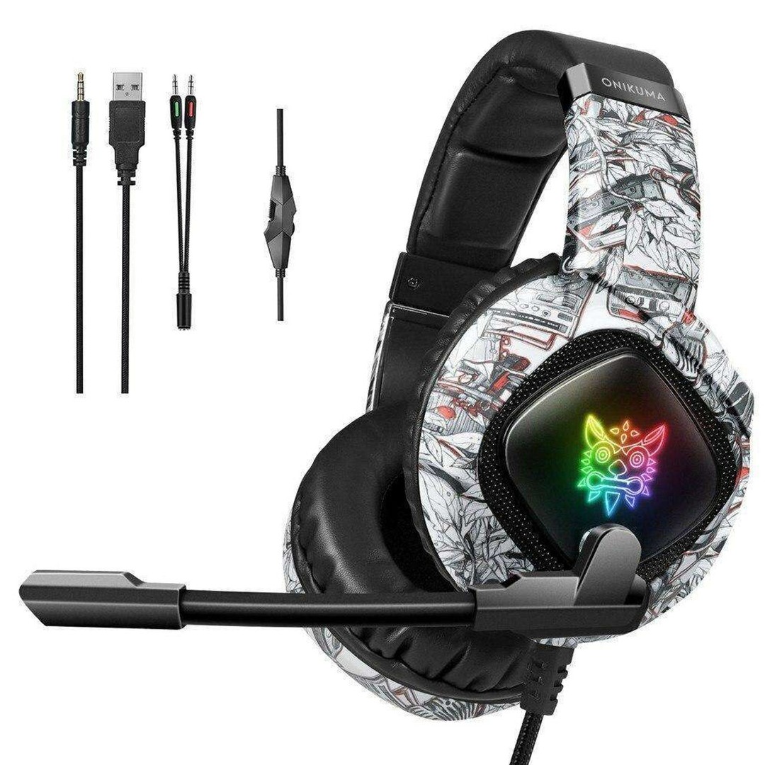 accesorios para electronica - Auriculares Audifonos ONIKUMA K19 para Xbox One PS5 gamer RGB 3