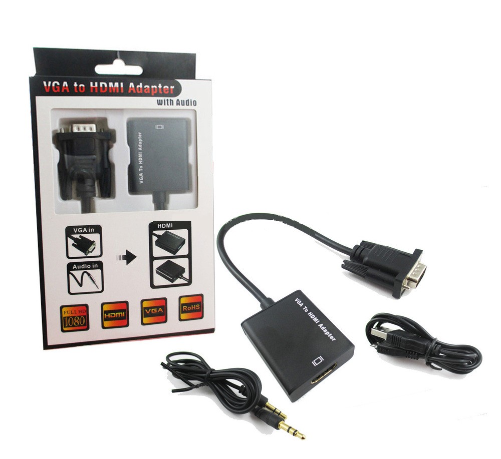 otros electronicos - Adaptador de VGA a HDMI con audio 1