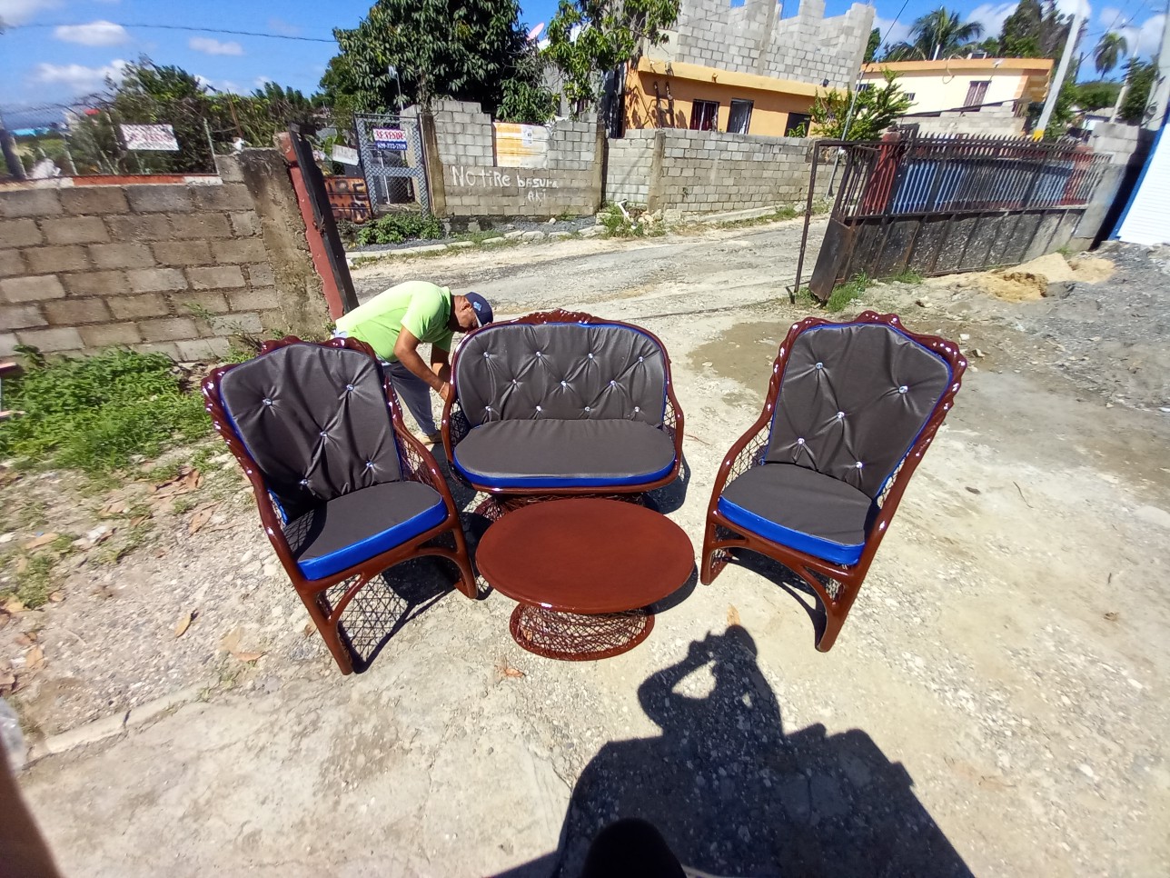 muebles y colchones - Juego de mueble combinado con mesedoras reinas en fibra de vidrio 2
