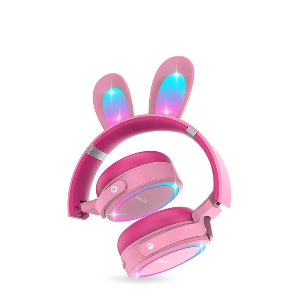 accesorios para electronica - Auriculares inalámbricos con Orejas de conejo para niñas, audifonos tiktok  3