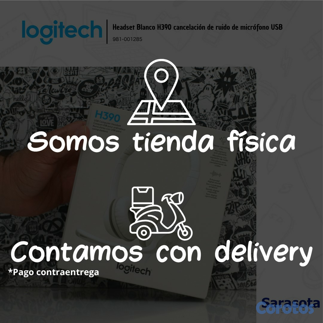 camaras y audio - Logitech Headset Blanco H390 cancelación de ruido  4