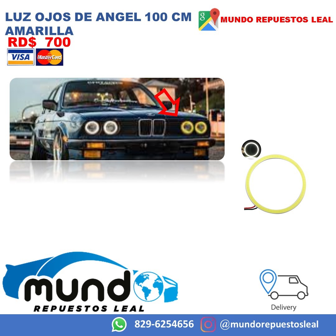 accesorios para vehiculos - LUZ OJOS DE ANGEL 100 CM COLOR AMARILLO DISPONIBLE