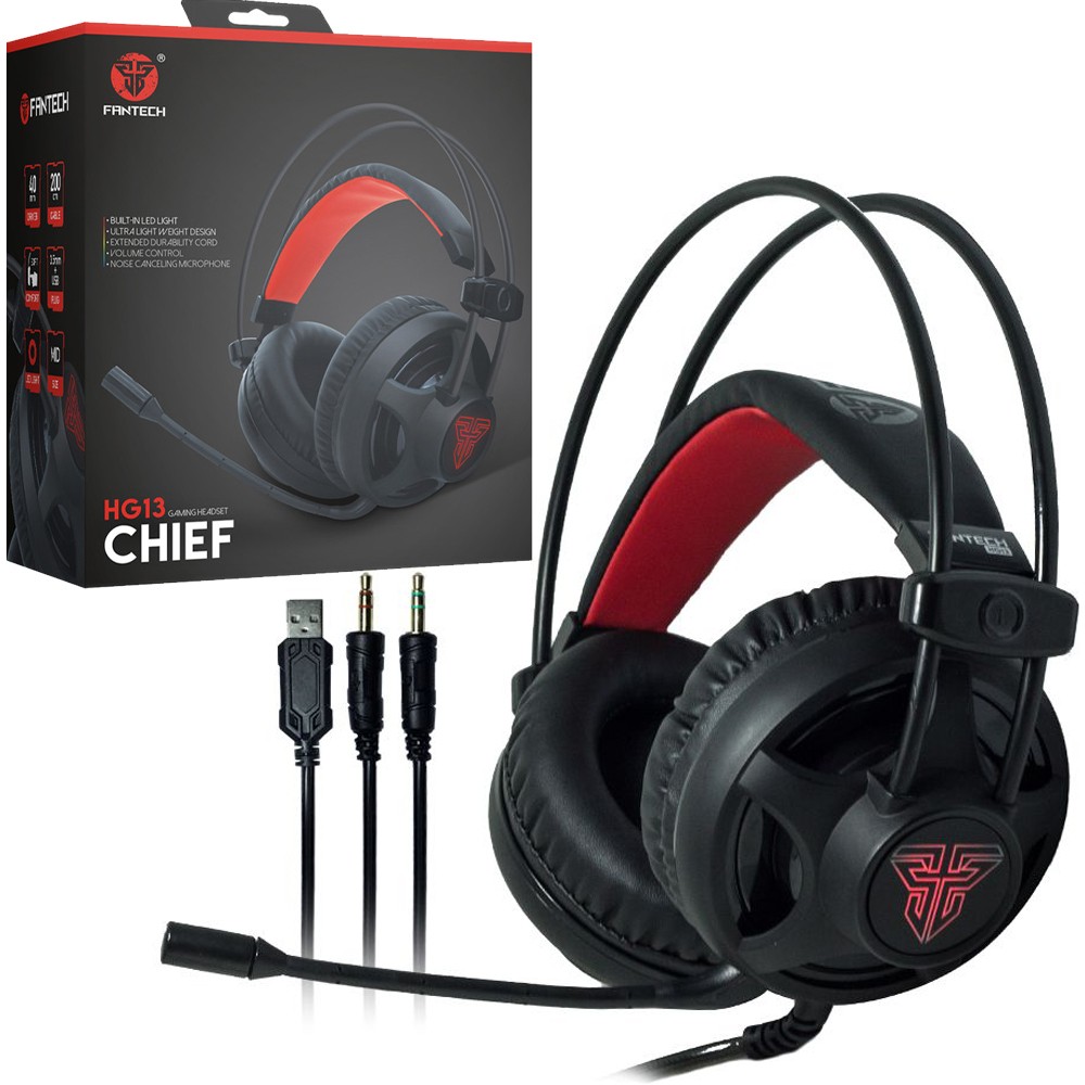 computadoras y laptops - AUDIFONO CON MICROFONO FANTECH HG13 PARA GRANDES JUGADORES CON LUZ  2
