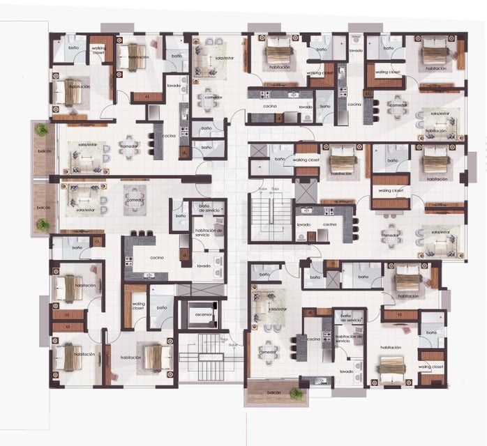 apartamentos - Apartamento en venta #24-1021 balcón, 3 dormitorios, ascensor, planta electrica. 5