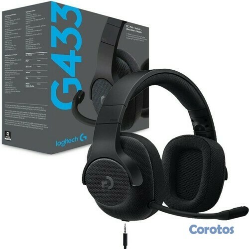 computadoras y laptops - AUDIFONO CON MICROFONO LOGITECH G433 SURROUND 7.1 PARA GAMING, COLOR NEGRO  