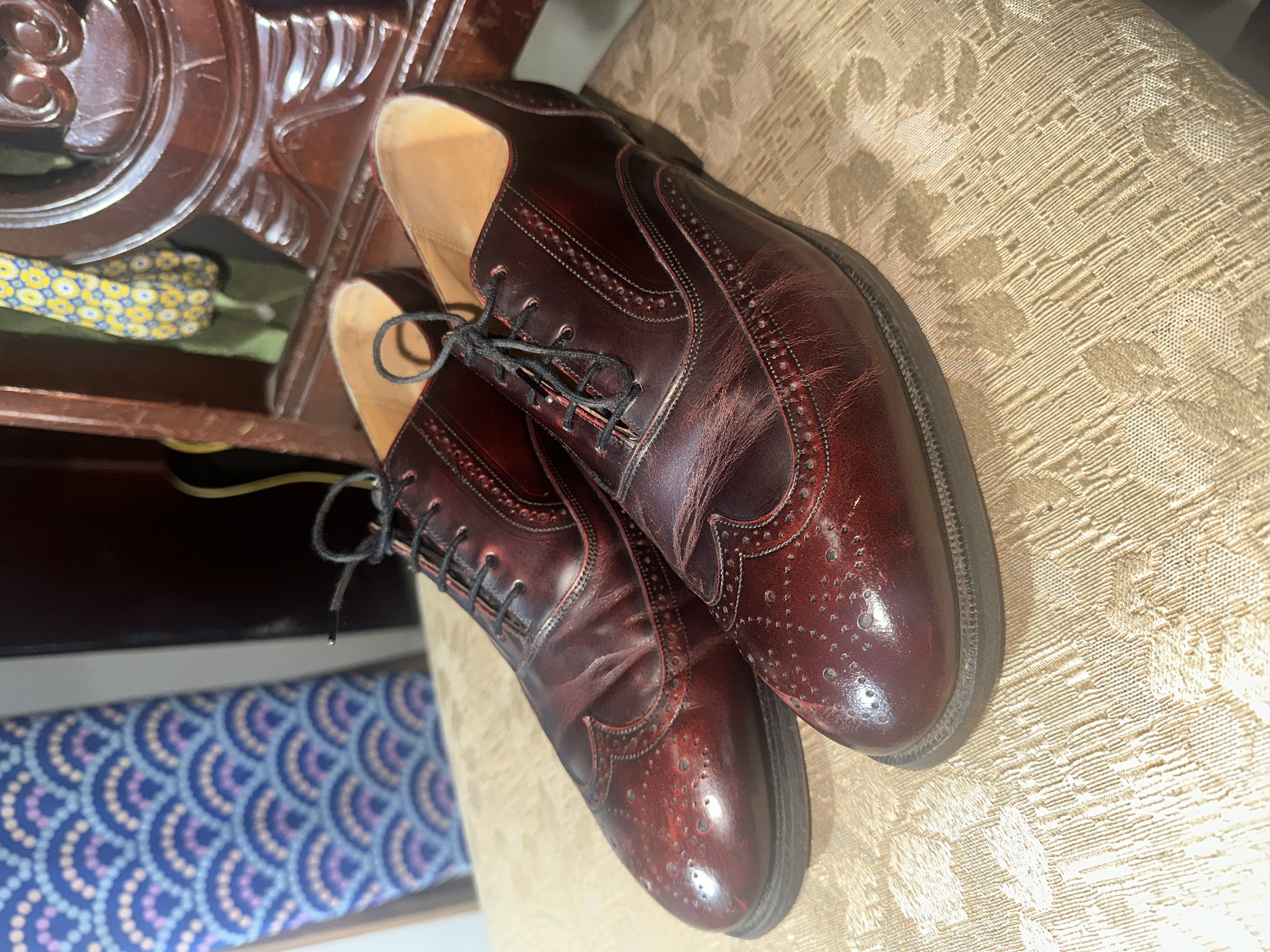 ropa para hombre - Johnston & Murphy Optima, size 10D/B color Borgoña, zapato de vestir. 0