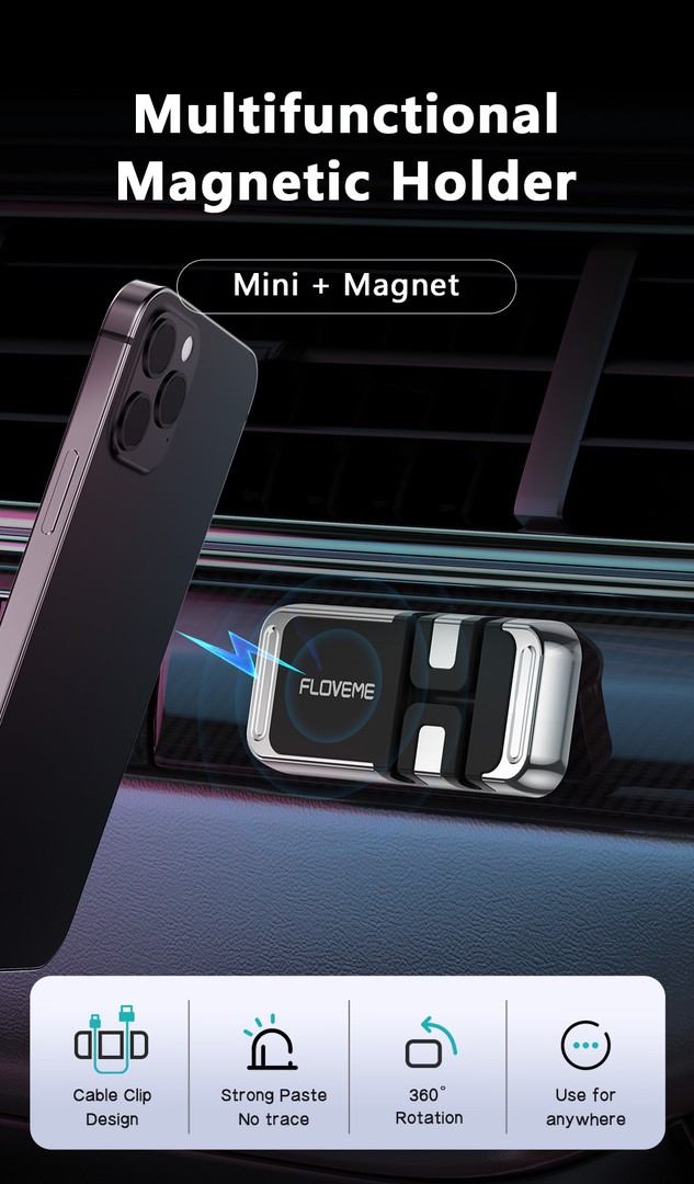 accesorios para electronica - Soporte universal de celular magnetico para carro con adhesivo CJ-07 2