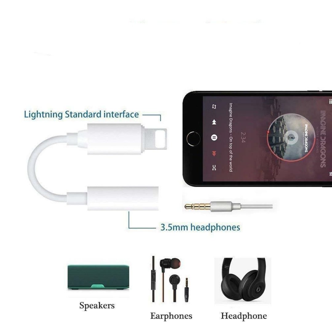 accesorios para electronica - Adaptador de audio para iPhone 7/8/X/11 (todas las versiones) 2